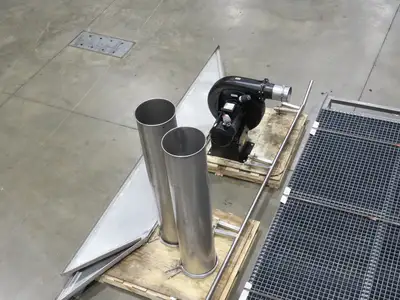 IDD Process Packaging Stainless Bulk Dryer System 52x120x96" ID 20kw Blowers x3