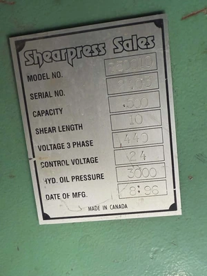 ACCURSHEAR 850010 Shears-Power Squaring Hydraul. | Asset Exchange Corporation (6)