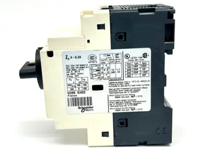 USED SCHNEIDER ELECTRIC, TELEMECANIQUE MANUAL STARTER 4-6.3A W/ GVAN11 AUXILIARY BLOCK