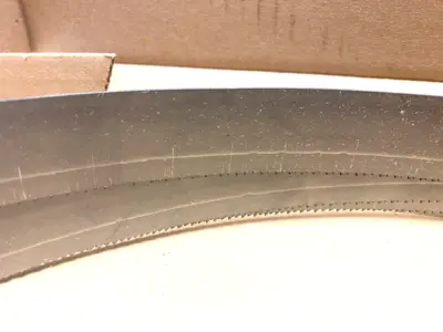 USED LENOX WELDED BANDSAW BLADE: 12' 6 LONG X 1" WIDE X 10 TO 14 TPI