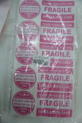 Fragile Handle With Care Stickers & Thank You Stickers