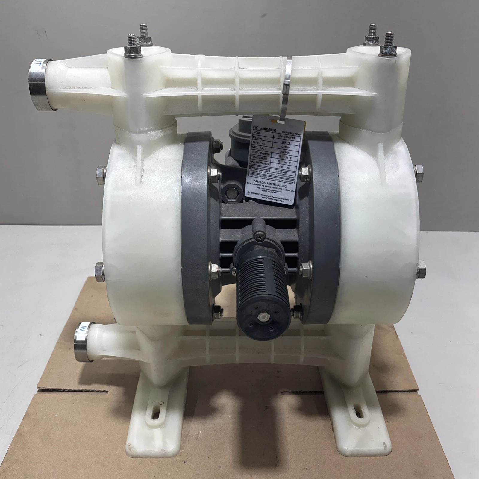 Used Yamada NDP-25BPT-PP Diaphragm Pumps Indiana US | J&J Industrial Supply #1427160