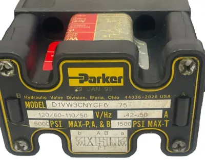 NEW PARKER D1VW3CNYCF6-75 CONTROL VALVE 120/110V 50/60HZ D1VW3CNYCF6 75