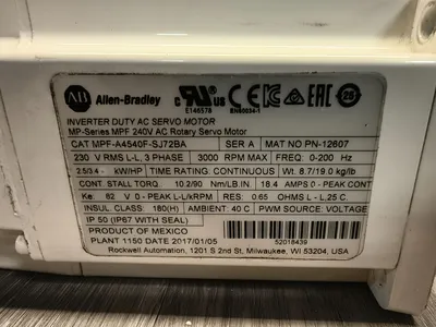 Allen-Bradley MPF-A4540F-SJ72BA Servo Motors | ESS Industrial Equipment Sales (8)