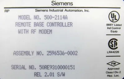 NEW SIEMENS 500-2114A REMOTE BASE CONTROLLER 5002114A 2596536-0002