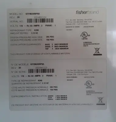 Fisherbrand Isotemp GTFBG30RPSA 4°C Laboratory Refrigerator 27Cf (2021) TESTED