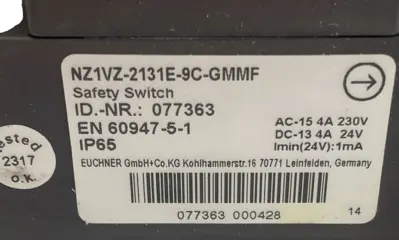 NEW EUCHNER NZ1VZ-2131E-9C-GMMF SAFETY SWITCH NZ1VZ2131E9CGMMF