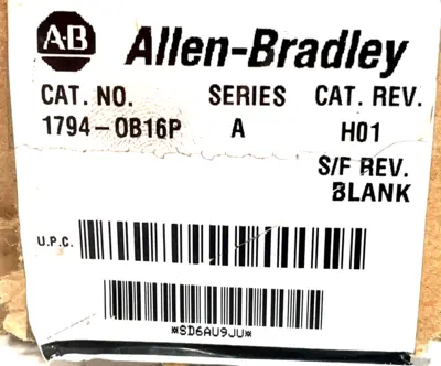 ALLEN BRADLEY 1794-OB16P OUTPUT MODULE SER. A 1794OB16P NEW, SURPLUS