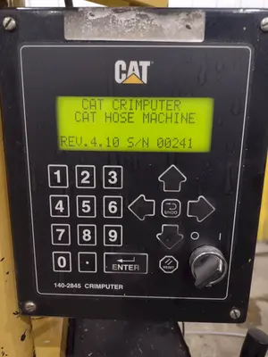 CAT CRIMPUTER HOSE CRIMPING & COUPLING PRESS , WITH TOOLING DIES & ENERPAC HYDRUALIC UNIT: YOBRO #24865
