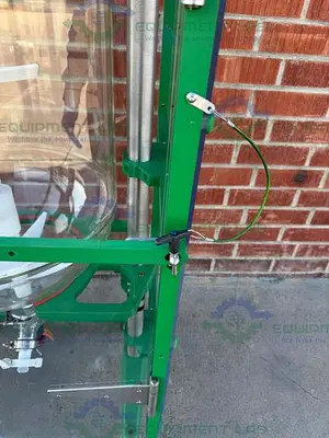 USED CHEMGLASS 150 LITER GLASS REACTOR W/ CHEMGLASS DIGITAL OVERHEAD STIRRER