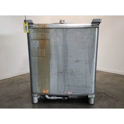 Used IBC 400 Gallon stainless steel /w cover and valve