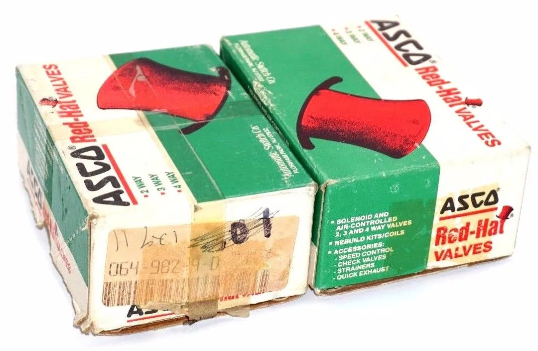 2 NEW ASCO RED HAT 064-982-4-D VALVE COILS 0649824D