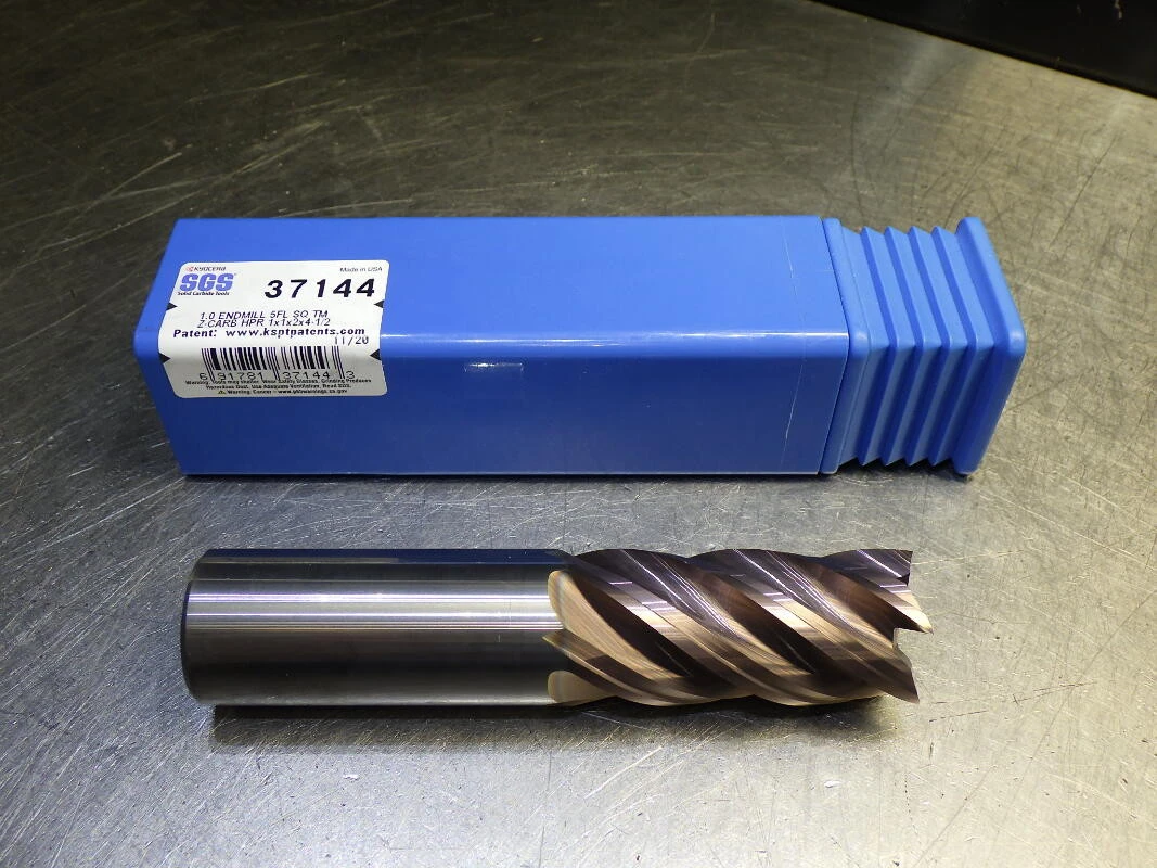 Kyocera / SGS 1" 5 Flute Carbide Sq Endmill 1" Shank 37144 (LOC2867A)