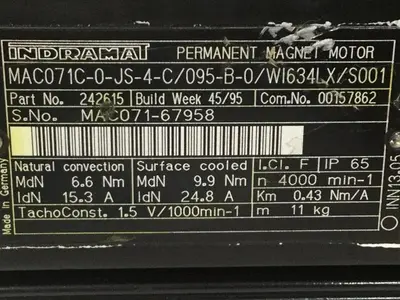 USED INDRAMAT MAC071C-0-JS-4-C/095-B-0