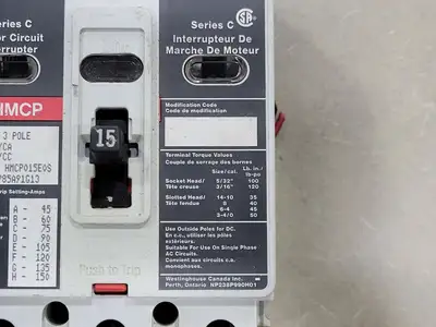 Used WESTINGHOUSE HMCP015E0S Switchgears British Columbia CA | Lenmark #242418