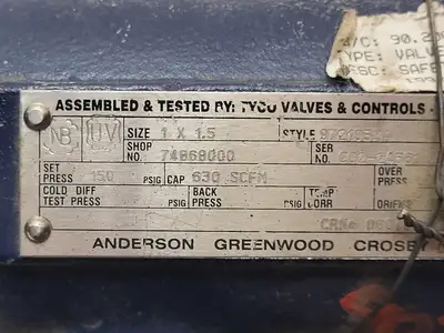 Used ANDERSON GREENWOOD CROSBY 972103MA Valves/Fittings British Columbia CA | Lenmark #255505