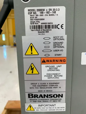 2020 BRANSON 2000IW Ultrasonic Welders | Global Machine Brokers, LLC (6)