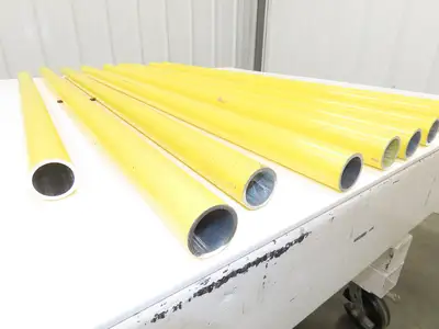 1-1/4"x 48" Sch 40 Yellow Aluminum Speed-Rail 1.66" Pipe OD  Mixed Lot of 9