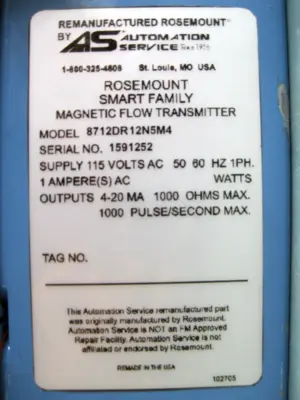 USED Rosemount 8712 DR12N5M4