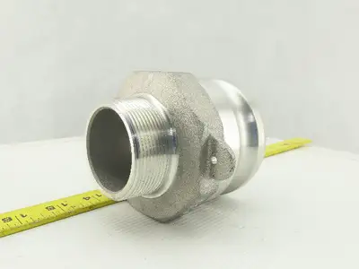 Anodized Aluminum Cam-and-Groove Hose Coupling Size 3 Plug 2 NPT Male End