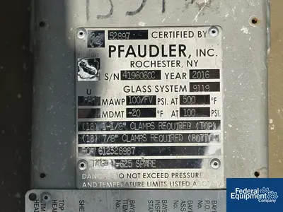 USED Pfaudler 20" x 267" Pfaudler Glass Lined Column, 100#