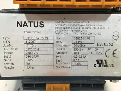 USED NATUS ETU01/A1/0/5S E210352