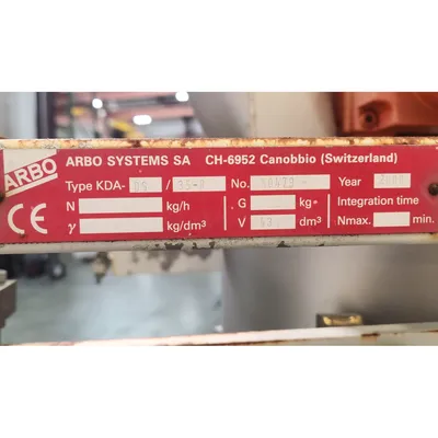 Used Arbo Engineering Feed Hopper with agitator