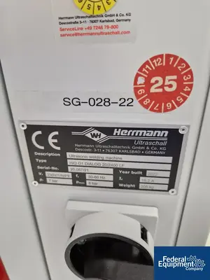 USED Hermann Ultrasonics Hermann Ultraschall (Ultrasonics) Ultrasonic Welding Machine, Type HIQ G1 Dialog 20/2400 LF