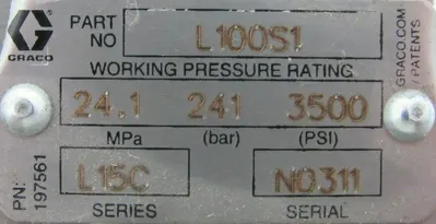 REFURBISHED GRACO L100S1 PUMP L15C SERIES