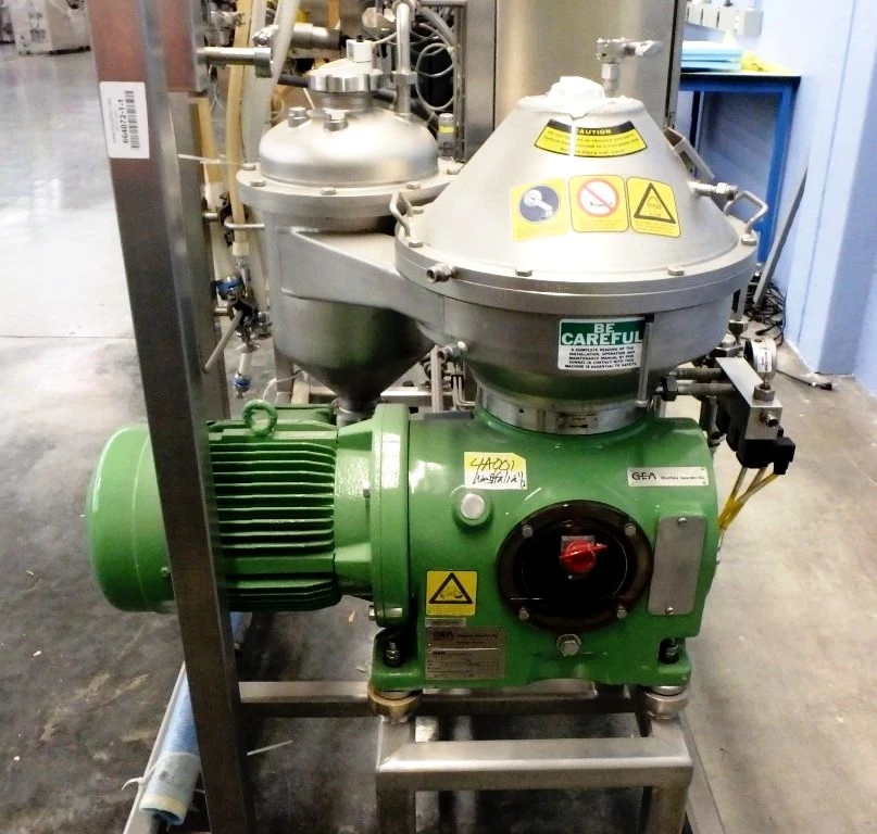 Westfalia CSC 6-06-076 hydro-hermetic clarifier skid, 316L SS.