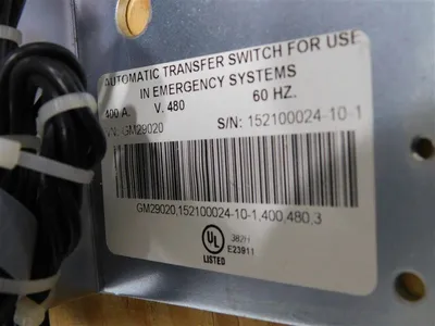 Kohler GM29020 Transfer Switch Contactor Only 400 A 480 VAC 60 Hz 3 Phase New