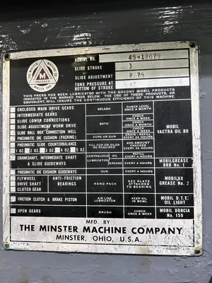 1960 MINSTER 45 OBI / Gap Frame Press | Universal Press & Machinery (UPM) (7)