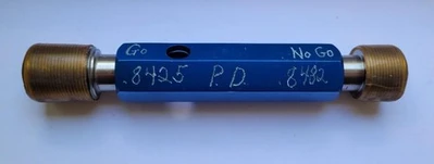 7/8-20 NEF 2B GO & NO GO Thread Plug Gage GO P.D. .8425 & NOGO P.D. .8482