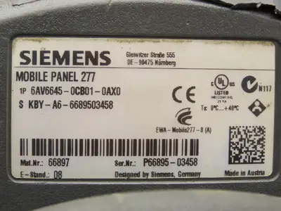 Siemens 6AV6645-0CB01-0AX0 HMI Simatic 277 Mobile Operator Panel Broken Casing