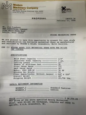 2025 WYSONG 1225 Power Squaring Shears | Mohawk Machinery (18)