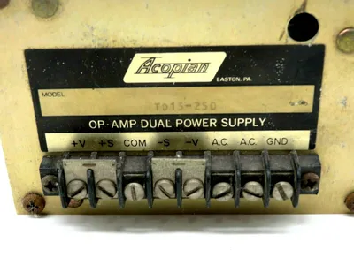 USED ACOPIAN TD15-250 DUAL POWER SUPPLY TD15250