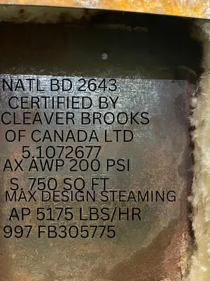 USED 1997 CLEAVER BROOKS CB-I-700-150LE