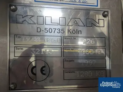 USED Kilian Kilian Tablet Press, Model LX/23