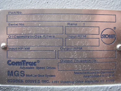 NEW STOBER DRIVES INC. C303N1370MR141/050 GEAR REDUCER