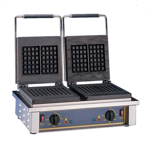 Equipex GED20 Double Liege Waffle Maker w/ Cast Iron Grids, 3300W