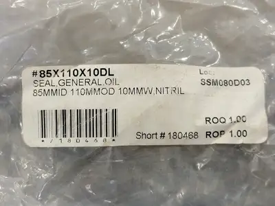 Metric Oil Seal No. 85X110X10DL, 85X110X10 mm