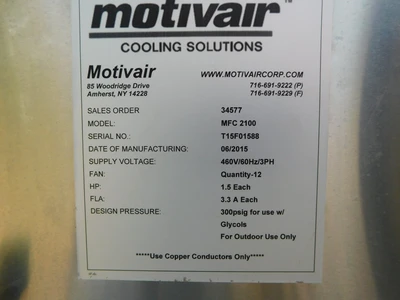 Used Motivair NA Condensers Ohio US | Equipment Recovery Corp. #1331257