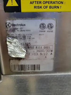 Electrolux 600087 K180 18.5 Quart Vertical Cutter Mixer - Two Speed, 3 Phase, 208-240V