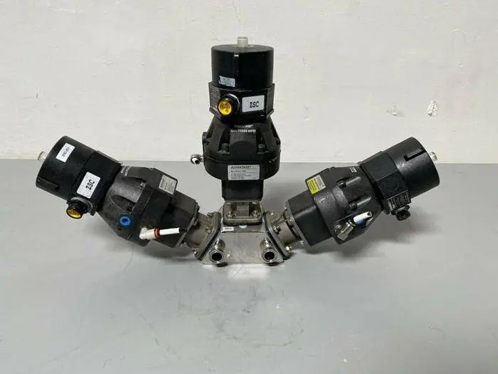 Used 3 ITT PURE-FLO SHEROTEC STAINLESS STEEL VALVES W/ POSITION MONITOR 3/4" SANITARY Valves/Fittings California US | Equipment Lab #485329