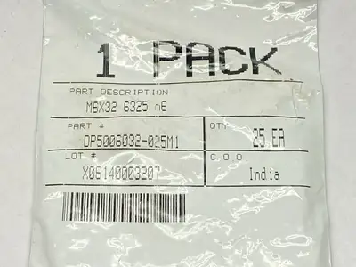 DP5006032-025M1 | Dowel Pin 52100 Alloy Steel 6mm Dia 32mm Length BAG OF 25 - New