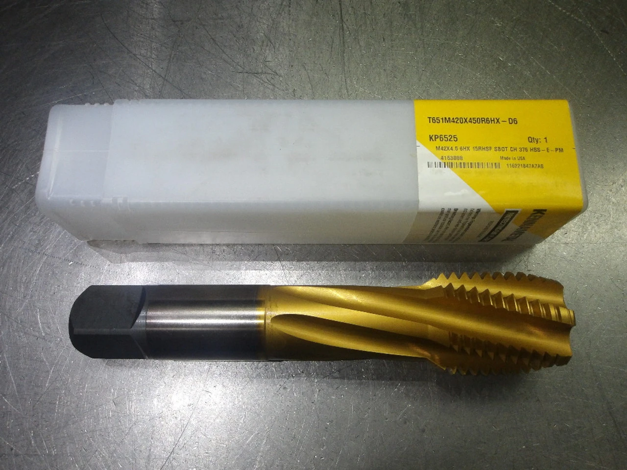 Kennametal M42x4.5 6HX 6 Flute HSS-E-PM Coolant Thru Tap T651M420X450R6HX-D6 (LOC2669B)
