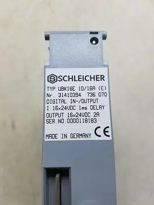 Used SCHLEICHER PLC MODULE UBK16E 1D/16A(E) SCHLEICHER PLC MODULE UBK16E 1D/16A(E) Programmable Logic Controllers | ND Industrial Surplus #1222813