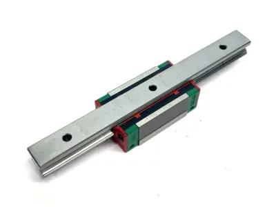 USED HIWIN LINEAR GUIDEWAY BLOCK AND RAIL, 1-BLOCK, 160MM RAIL