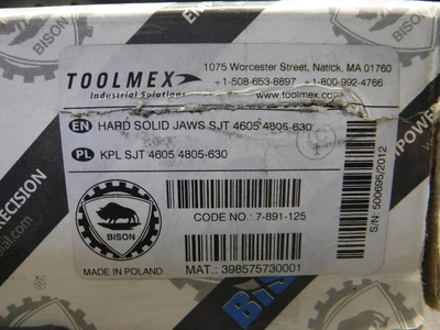 Bison Hard Solid Jaws For 25" Combination Chuck QTY4 SJT 4605 4805-630 (LOC2495)