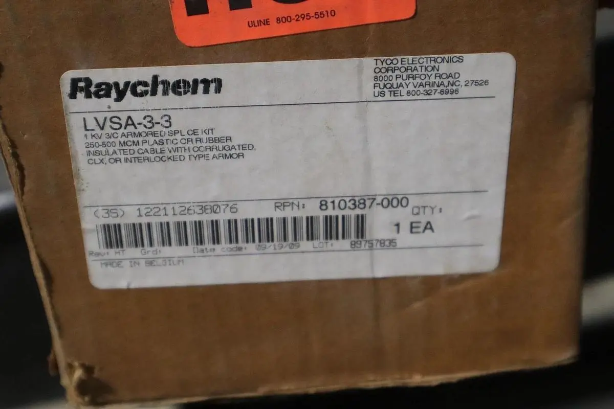 NEW IN BOX RAYCHEM 1 KV 3/C LVSA-3-3 ARMORED SPLICE KIT - STOCK GF532